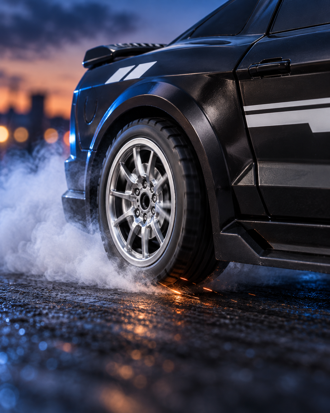Creative close-up of the Model 907 drift wheel