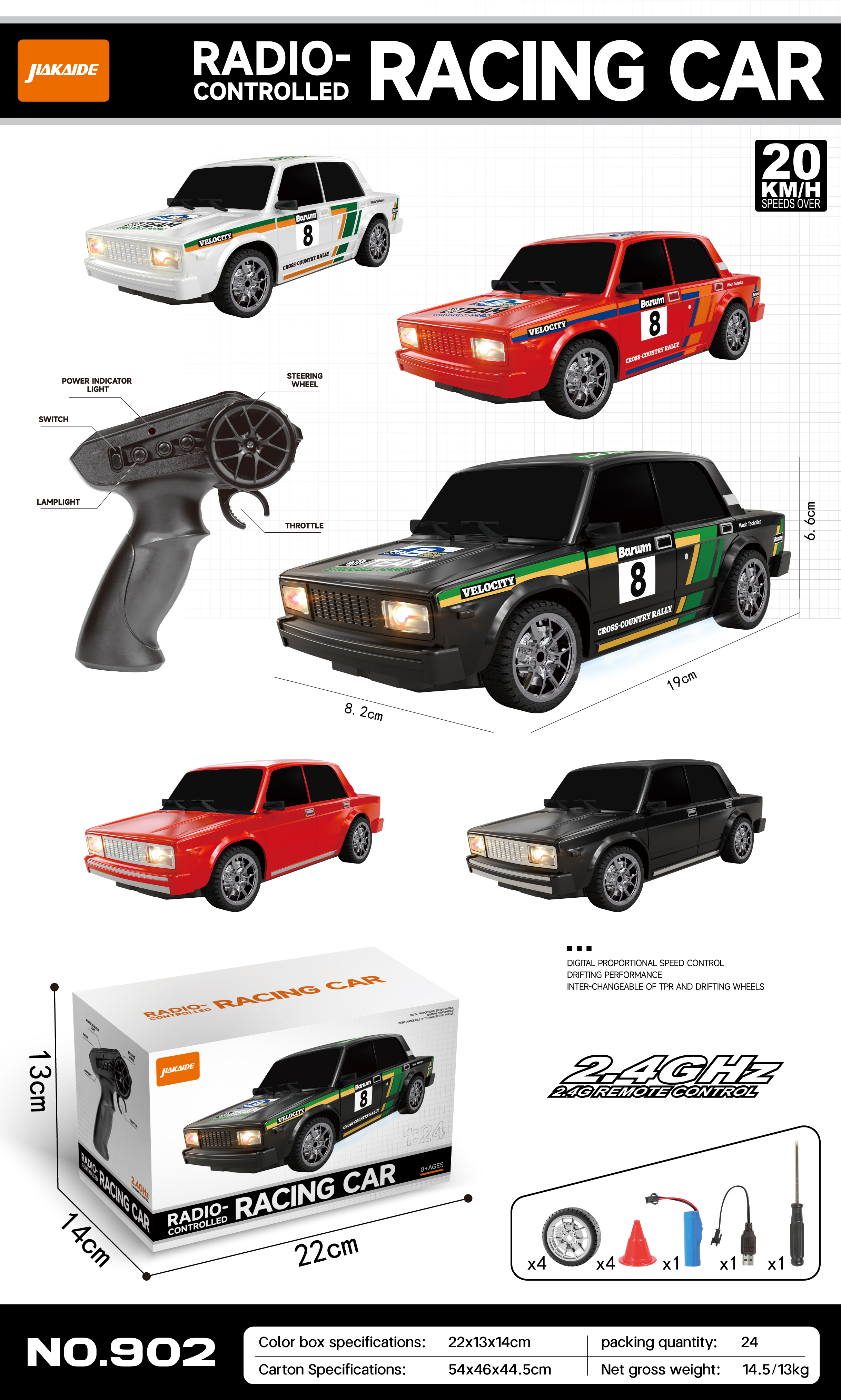 Model 902 classic RC drift sedan